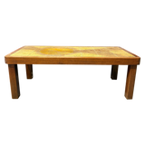 Signed French Ceramic Tile Coffee Table, 1960s