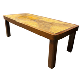 Signed French Ceramic Tile Coffee Table, 1960s