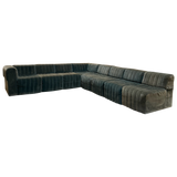8 Piece Channeled Velvet Sectional Sofa