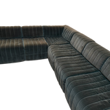 8 Piece Channeled Velvet Sectional Sofa