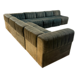 8 Piece Channeled Velvet Sectional Sofa