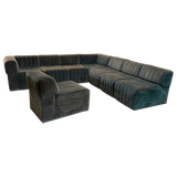 8 Piece Channeled Velvet Sectional Sofa