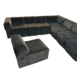 8 Piece Channeled Velvet Sectional Sofa
