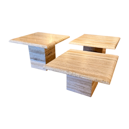 Trio of Travertine Coffee Tables