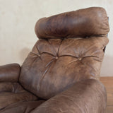 Pair of Tufted Leather Lounge Chairs by Oddvin Rykken for Rybo, 1970s