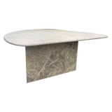 Pair of Italian Biomorphic Light Grey Marble Nesting Tables