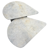 Pair of Italian Biomorphic Light Grey Marble Nesting Tables