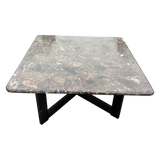 Square Breccia Stone Top End Table