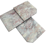 Trio of Italian Rose Veined Marble Nesting Tables