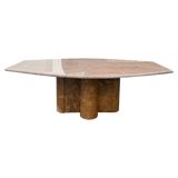 Italian Terracotta Marble Faceted Coffee Table
