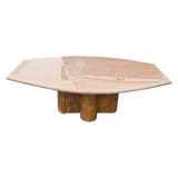 Italian Terracotta Marble Faceted Coffee Table