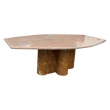 Italian Terracotta Marble Faceted Coffee Table