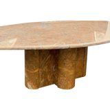 Italian Terracotta Marble Faceted Coffee Table
