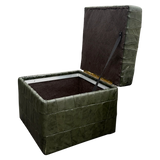 Dark Green De Sede Patchwork Leather Stash Ottoman