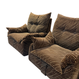 Pair of Striped Velvet Lounge Chairs by Aldo Ciabatti for Stilgamma, 1970s