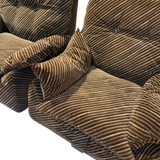 Pair of Striped Velvet Lounge Chairs by Aldo Ciabatti for Stilgamma, 1970s