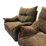 Pair of Striped Velvet Lounge Chairs by Aldo Ciabatti for Stilgamma, 1970s