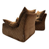 Pair of Striped Velvet Lounge Chairs by Aldo Ciabatti for Stilgamma, 1970s