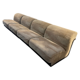 Pair of Italian Suede Armless Lounge Chairs, 1970s