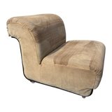 Pair of Italian Suede Armless Lounge Chairs, 1970s