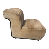 Pair of Italian Suede Armless Lounge Chairs, 1970s