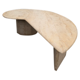 Italian Biomorphic Cream Marble Coffee Table
