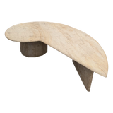 Italian Biomorphic Cream Marble Coffee Table