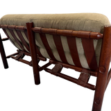 Brazilian Taupe Velvet Rosewood Frame Loveseat
