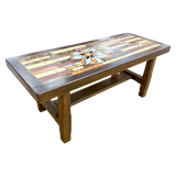 Hand Painted Floral Tile Top Coffee Table
