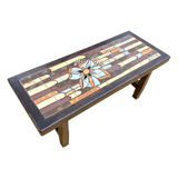 Hand Painted Floral Tile Top Coffee Table