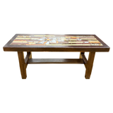 Hand Painted Floral Tile Top Coffee Table
