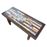 Hand Painted Floral Tile Top Coffee Table
