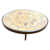 Roger Capron Oval Botanical Tile Top Coffee Table