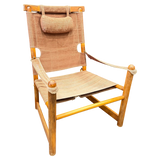 Pair of Canvas Safari Sling Chairs with Headrests