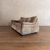 Suede Tufted Stitch Detail Loveseat