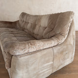 Suede Tufted Stitch Detail Loveseat