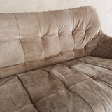 Suede Tufted Stitch Detail Loveseat