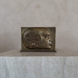 Signed Bronze Bas Relief Surrealist Plaque