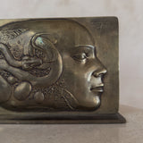 Signed Bronze Bas Relief Surrealist Plaque