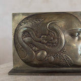 Signed Bronze Bas Relief Surrealist Plaque