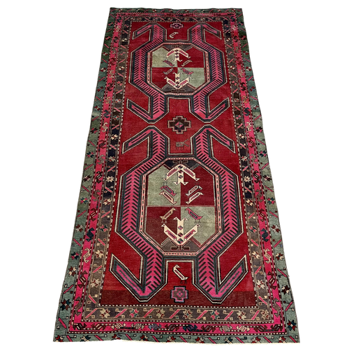 1930s Pink and Red Turkish Rug