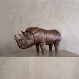 Leather Rhinocerous Sculpture