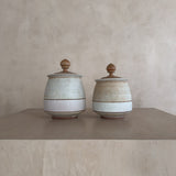 Cream Stripe Studio Ceramic Canister