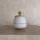 Cream Stripe Studio Ceramic Canister