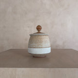 Cream Stripe Studio Ceramic Canister