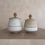 Cream Stripe Studio Ceramic Canister