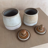 Cream Stripe Studio Ceramic Canister