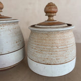 Cream Stripe Studio Ceramic Canister