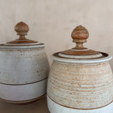 Cream Stripe Studio Ceramic Canister