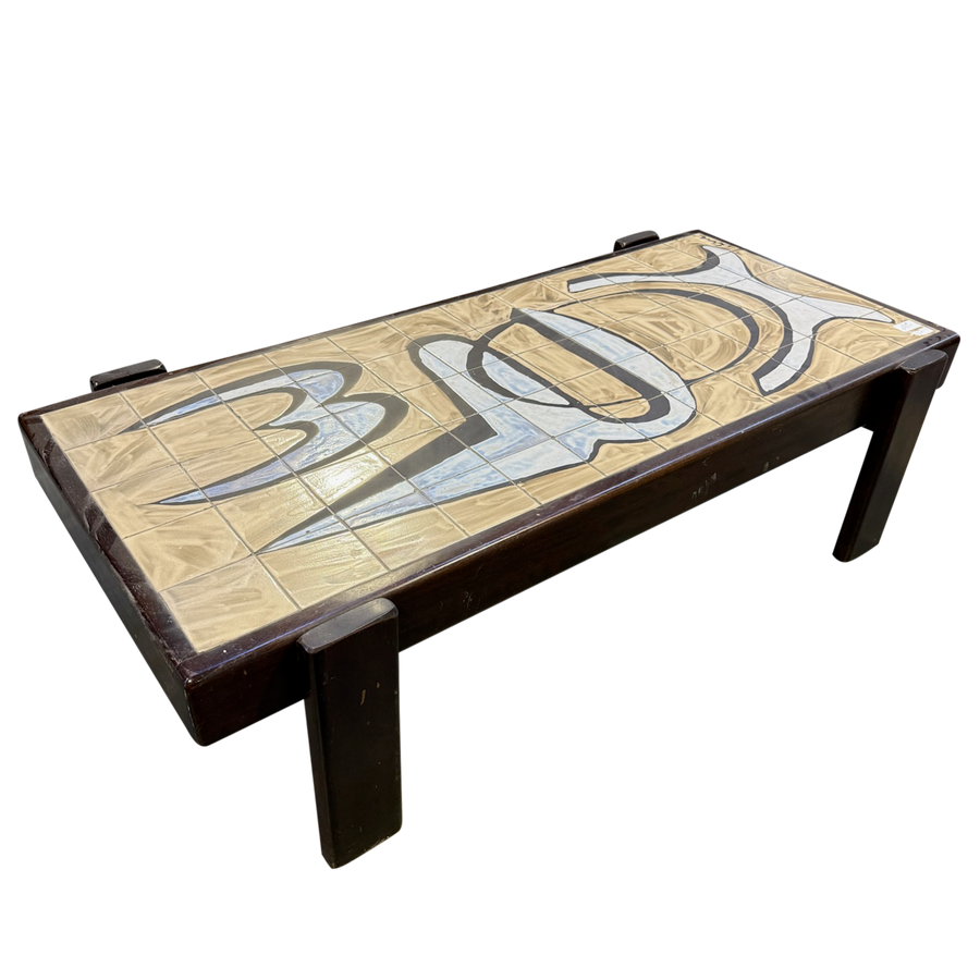 French Modernist Tile Top Coffee Table